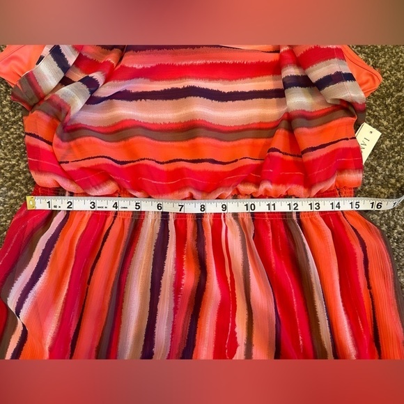 Shelby & Palmer Pink Striped Midi Dress Size 14 - Picture 5 of 10